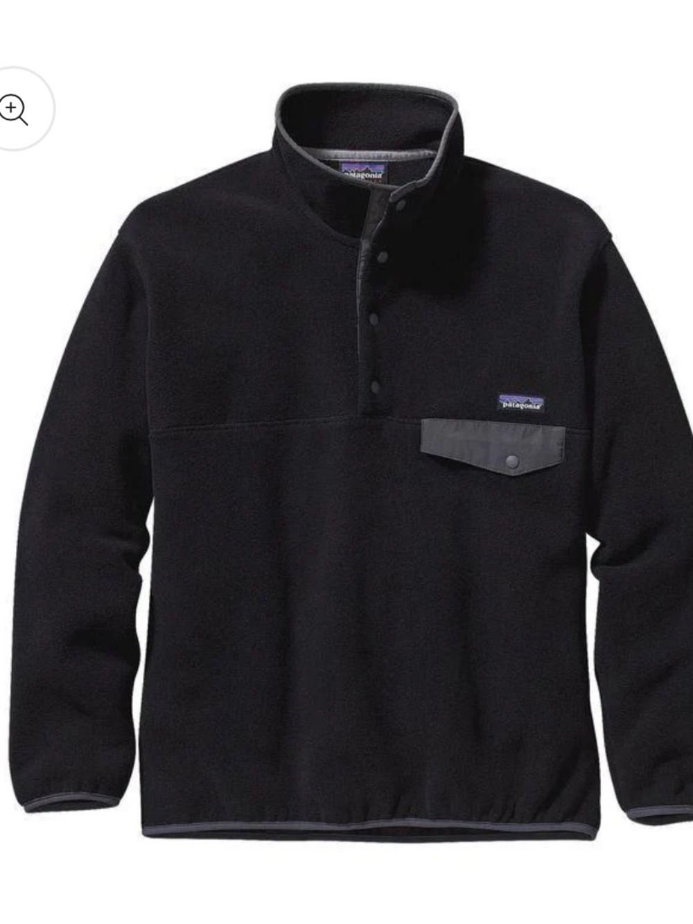 Patagonia Black Snap-Placket Fleece Pullover